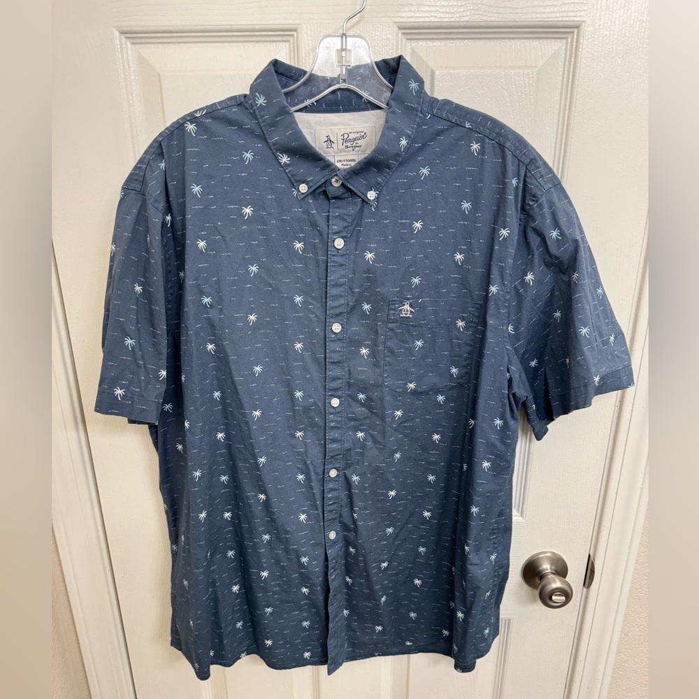 Original Penguin Munsingwear Hawaiian Palm Tree Short Sleeve Shirt